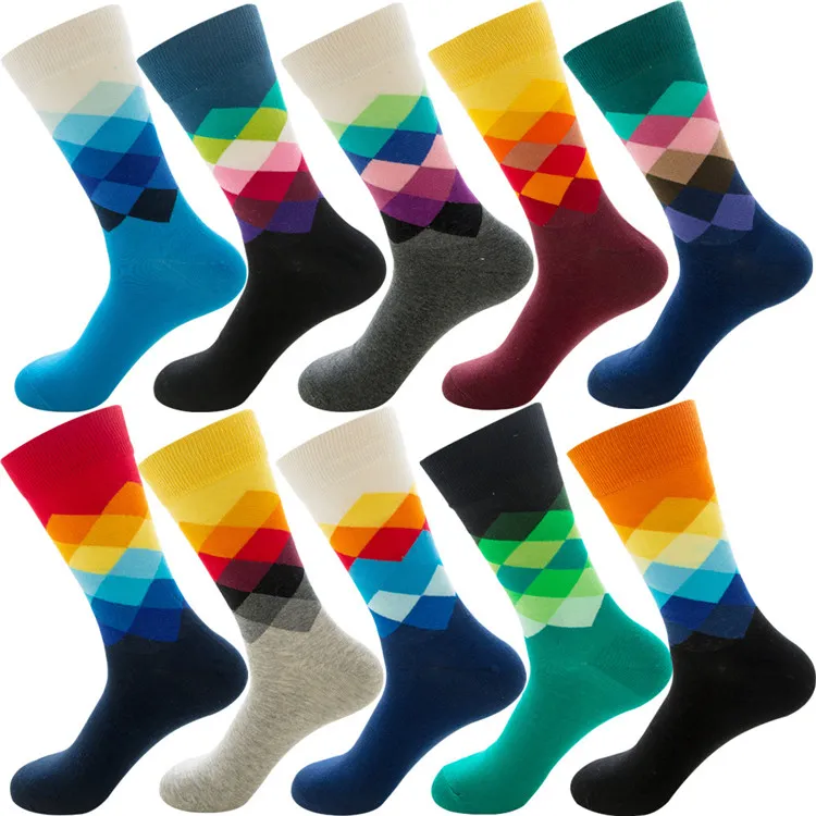 Xianghui Unisex Custom Logo Packaging Happy Socks Men Colorful Socks