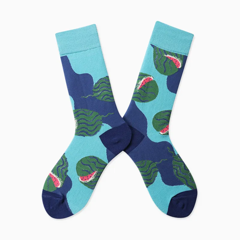 Xianghui Custom Unisex Funny Pattern Jacquard Tube Cotton Crew Happy Socks