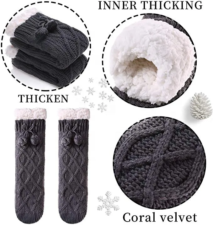 Xianghui Knitted Warm Men Christmas Winter Custom Anti Slip Eco Friendly Socks