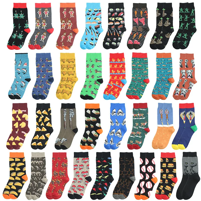 Xianghui Creative Custom Cotton Popular Logo Men Women Trendy Happy Socks