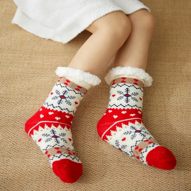 Xianghui Coral Fleece Floor Adult Yarn Autumn Winter Warm Home Pregnant Socks