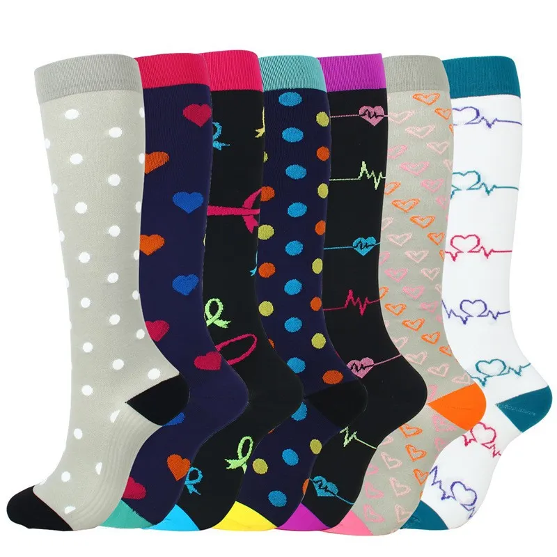 Xianghui Unisex Novelty Jacquard Pattern Compression Socks Stretchy Zipper Leg Support