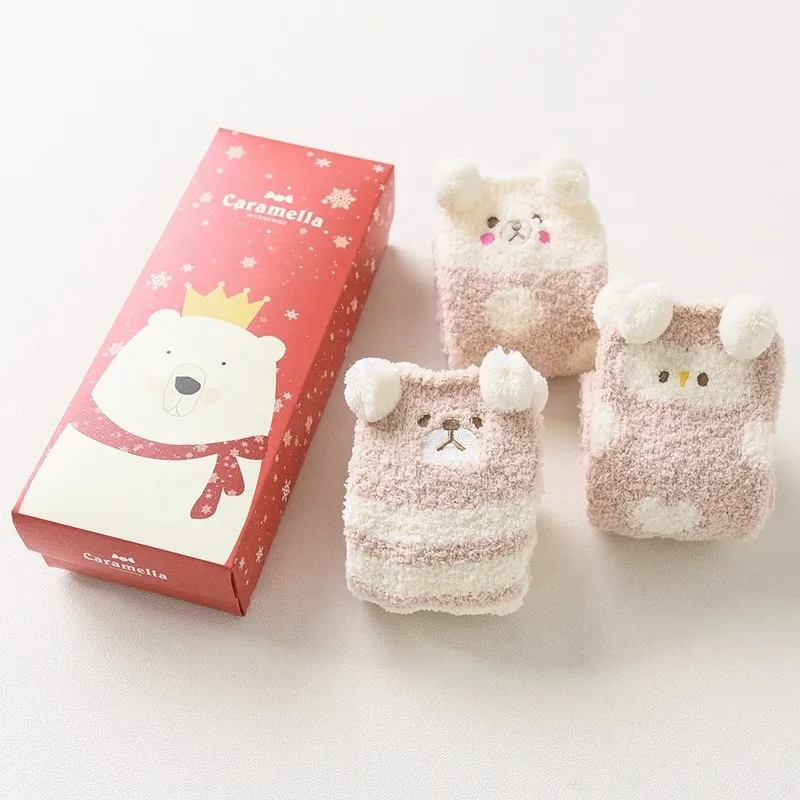 Xianghui Children's Christmas Plush Thick Gift Kids Warm Socks
