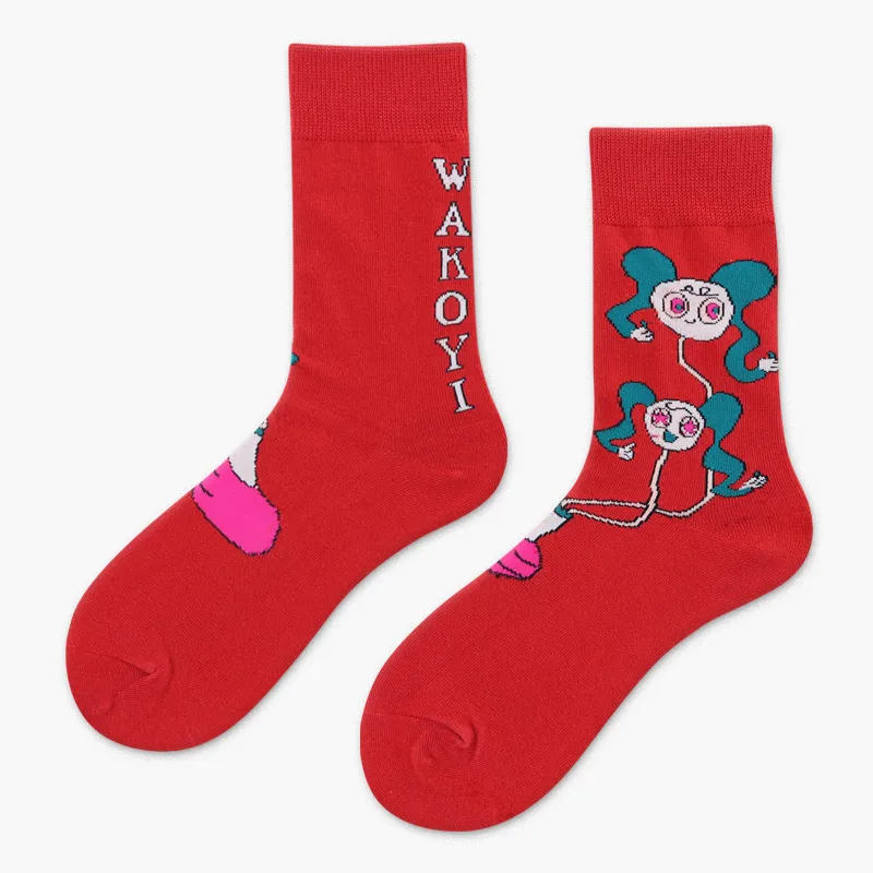 Xianghui Wholesale Custom Pattern Jacquard Fashion Cotton Happy Socks