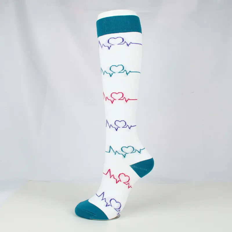 Xianghui Unisex Novelty Jacquard Pattern Compression Socks Stretchy Zipper Leg Support