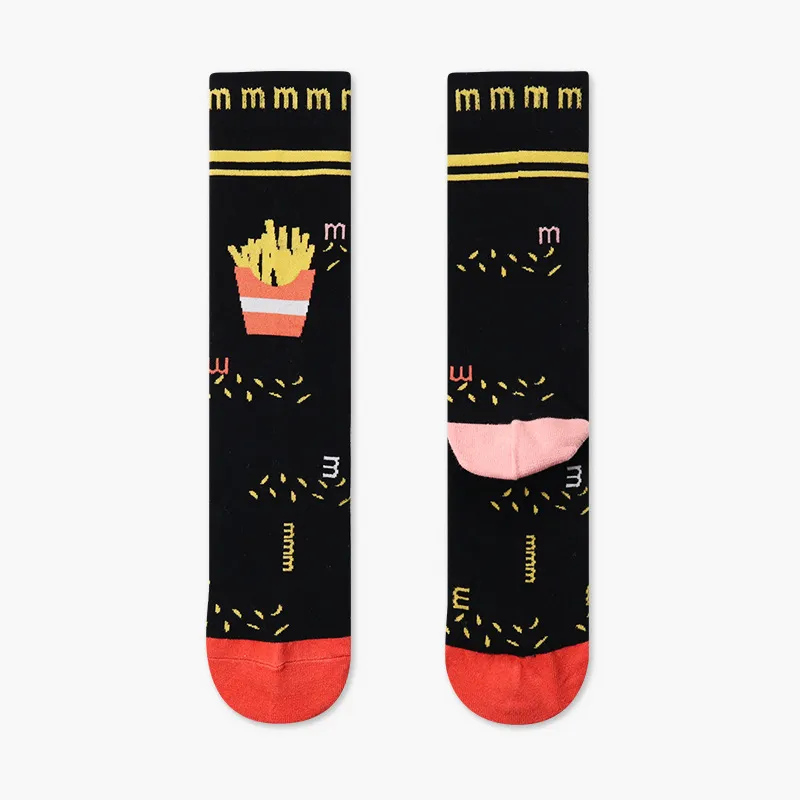 Xianghui Custom Unisex Funny Pattern Jacquard Tube Cotton Crew Happy Socks