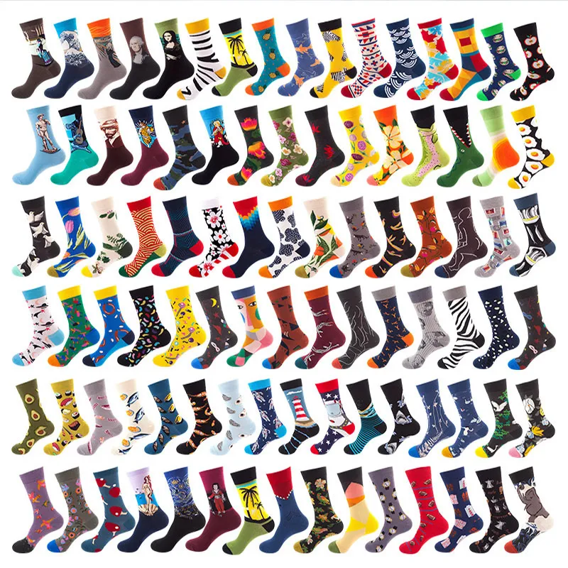 Xianghui 40 Colors Creative Custom Cotton Popular Logo Men Women Socks