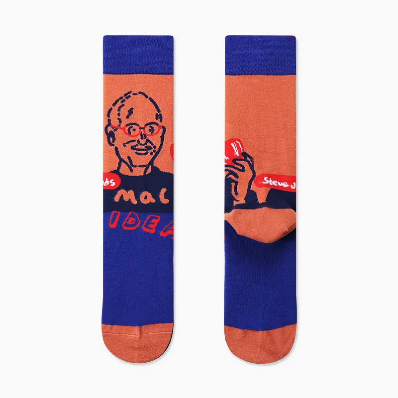 Xianghui Custom Unisex Funny Pattern Jacquard Tube Cotton Crew Happy Socks
