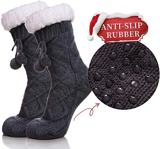 Xianghui Knitted Warm Men Christmas Winter Custom Anti Slip Eco Friendly Socks