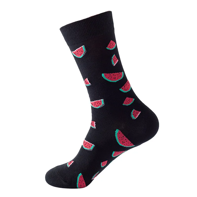Xianghui Cotton Lemon Strawberry Patterned Colorful Style Fashion Casual Socks