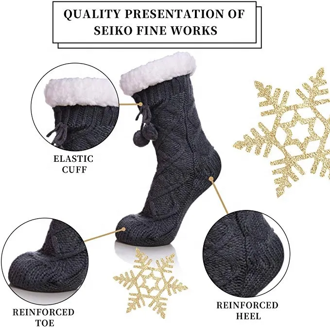 Xianghui Knitted Warm Men Christmas Winter Custom Anti Slip Eco Friendly Socks