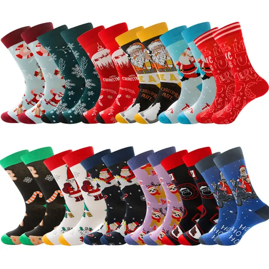 Xianghui Stock Both Male and Female Elk Santa Claus Snowflake Christmas Holiday Socks