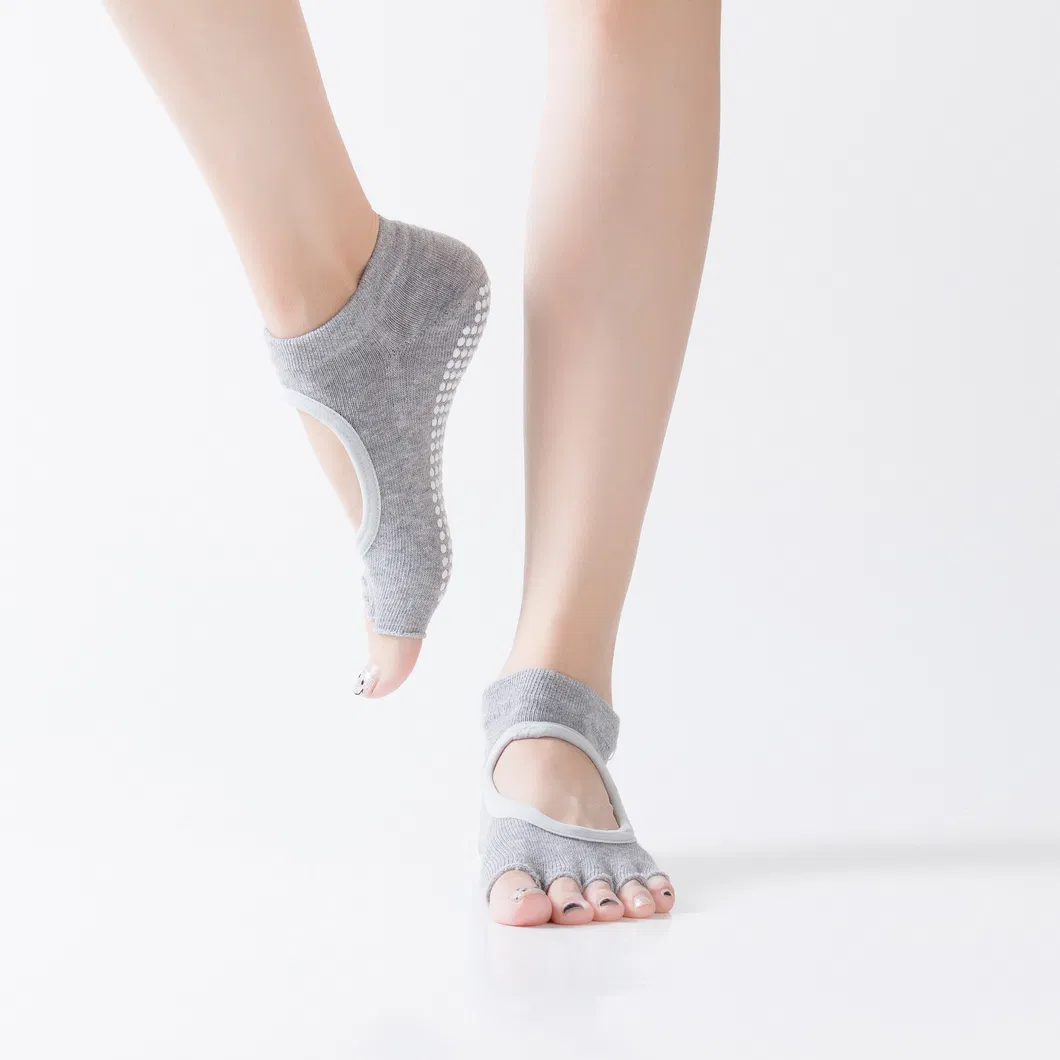 Xianghui New Style Cotton Antislip Pilates Sport Women Finger Five-Toe Yoga Socks