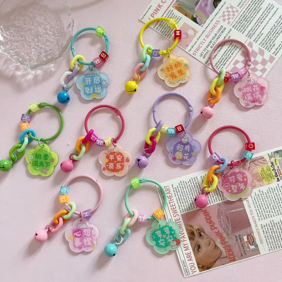 Xianghui Quality Custom Design Fashion Flower Sahpe Both Sides Acrylic Keychain