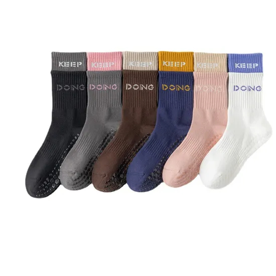 Xianghui Double Ribbed Socks Sports Running Non-Slip PVC Sole Stockings