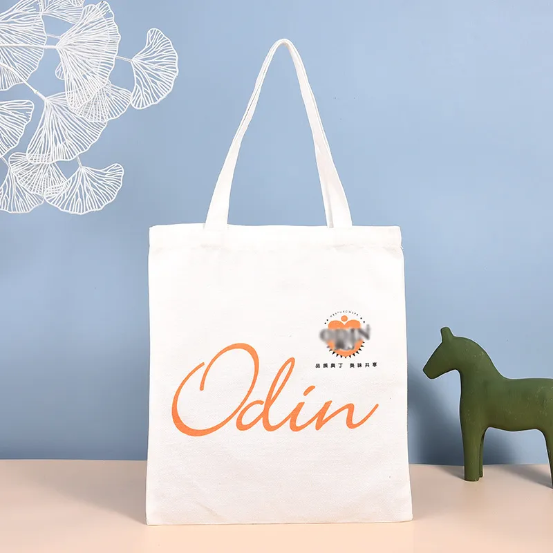 Top Design Pack Economical Canvas Tote Bag, Lightweight Medium Reusable Grocery Shopping Cloth Bags, Suitable for DIY Advertising Promotion Gift Activity