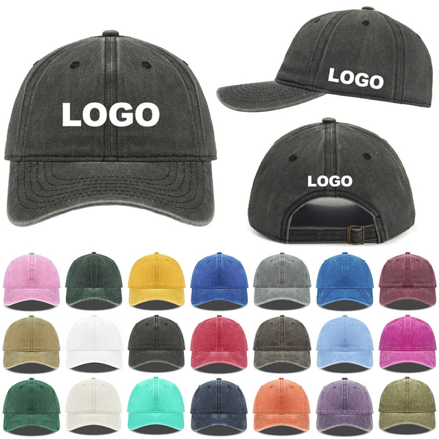 Blank 6 Panel Dad Hat with Custom Logo Embroidery 100% Cotton Twill Adjustable Sports Cap