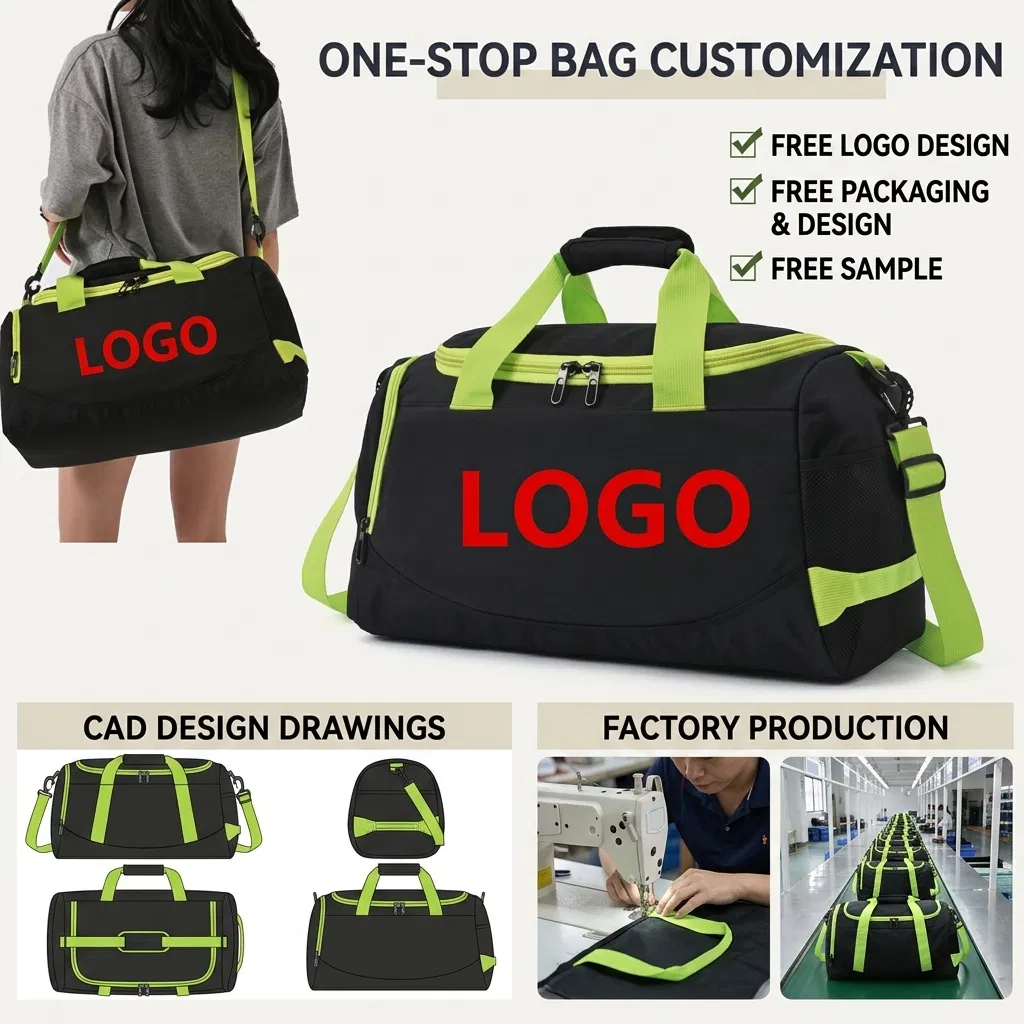 Xianghui Gym Bags for Men Women, Sports Duffle Bag, Travel Gym Bag with Shoes Compartment and Wet Pocket, Foldable, Lightweight for Travel