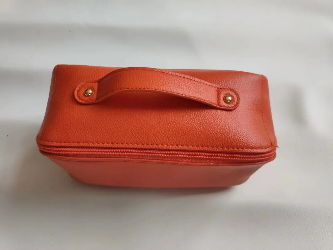 Xianghui Wholesale Custom Zipper Faux PU Leather Makeup Cosmetic Bag Pouch
