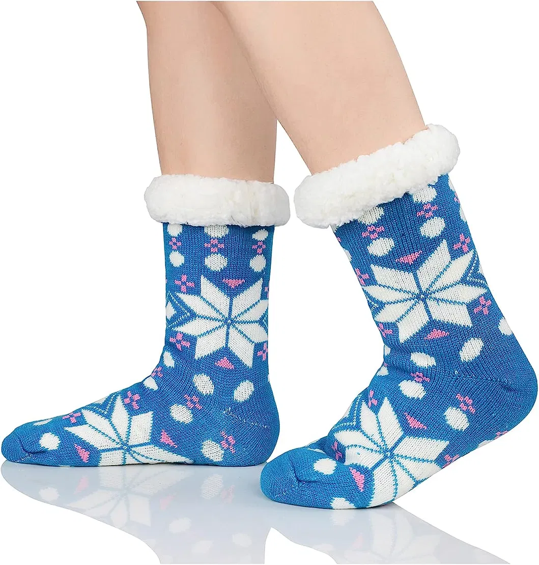 Xianghui Women Fluffy Christmas Unisex Novelty Hosiery Snow Winter Socks for Men