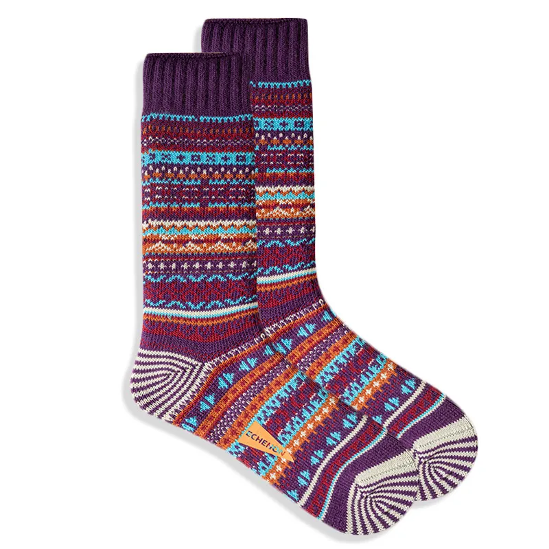 Xianghui Wholesale Novelty Quality Thick Winter Crew Jacquard Happy Socks for Men