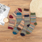 Xianghui Wholesale Vintage Thickened Rabbit Wool Ethnic Plaid MID-Tube Socks