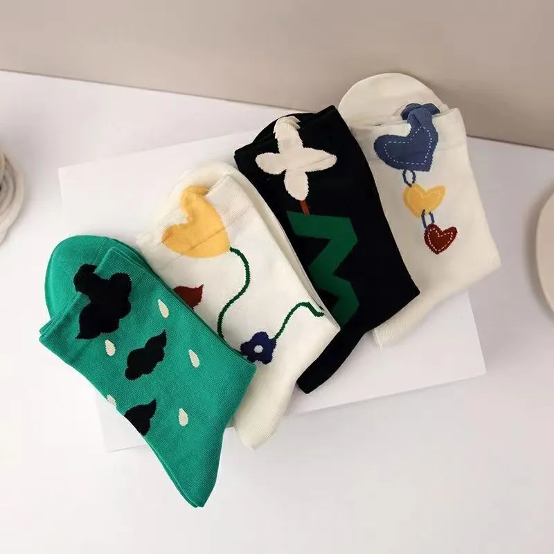 Xianghui Custom Cotton Socks Stocking Happy Funny Flower Socks