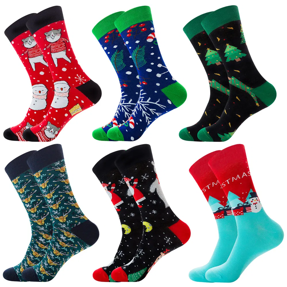 Xianghui Spot Cross-Border Santa Men's Tube Socks Cotton Socks