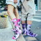 Xianghui Tie Dye Socks Novelty Maple Leaf Crew Men Weed Socks