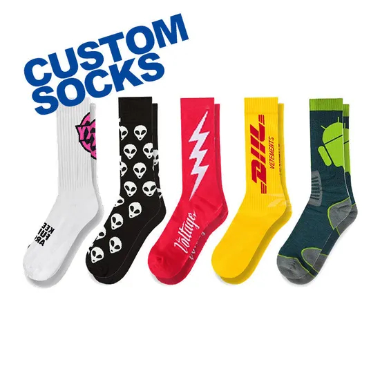 Xianghui Custom Crew Socks with Logo Jacquard Recycled Gym Sports Socks