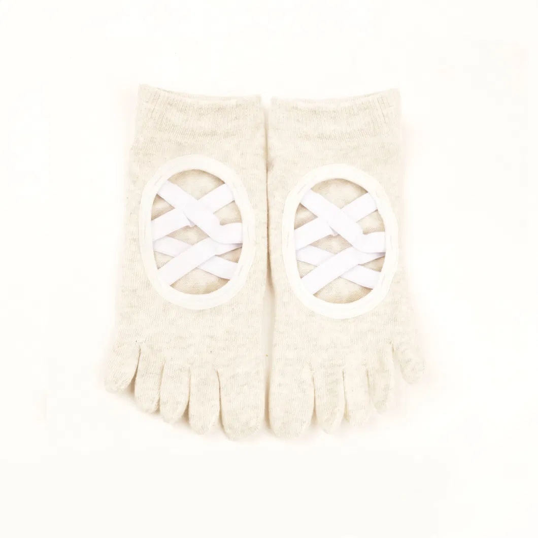 Xianghui Professional Solid Color Non-Slip Pilates Fitness Five-Finger Socks