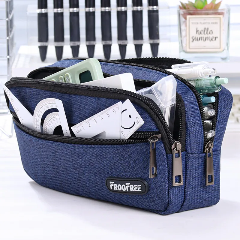 Customized Logo Wholesale Fashion Portable Pencil Case Small Student Oxford Pen Pencil Bag for School