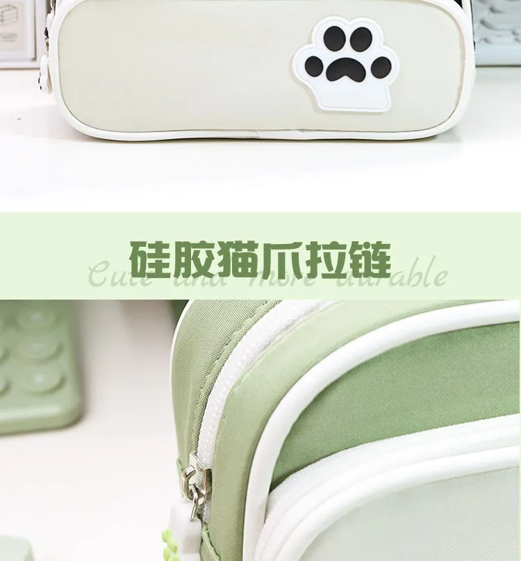 Large Capacity School Pencil Cases Zipper Canvas Storage Pouch Gift Pen Pencil Case Stationery Bag Pouch Travel Pencil Bag