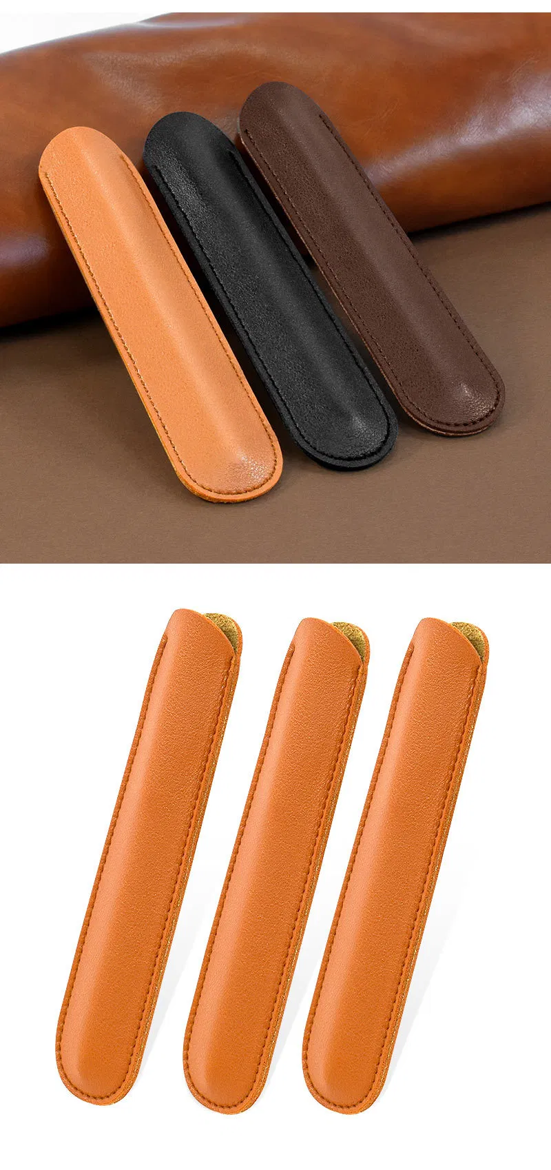 Factory Large Capacity Creative Solid Color Pencil Bag Customized Logo Student Stain Resistant Stationery Pencil Bag
