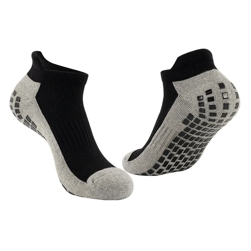 Xianghui Short Yoga Socks for Men and Women with Black Rubber Soles Non-Slip