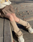 Xianghui Plain Color Flared Style Knitted Winter Knee-Length Leg Warmers Socks