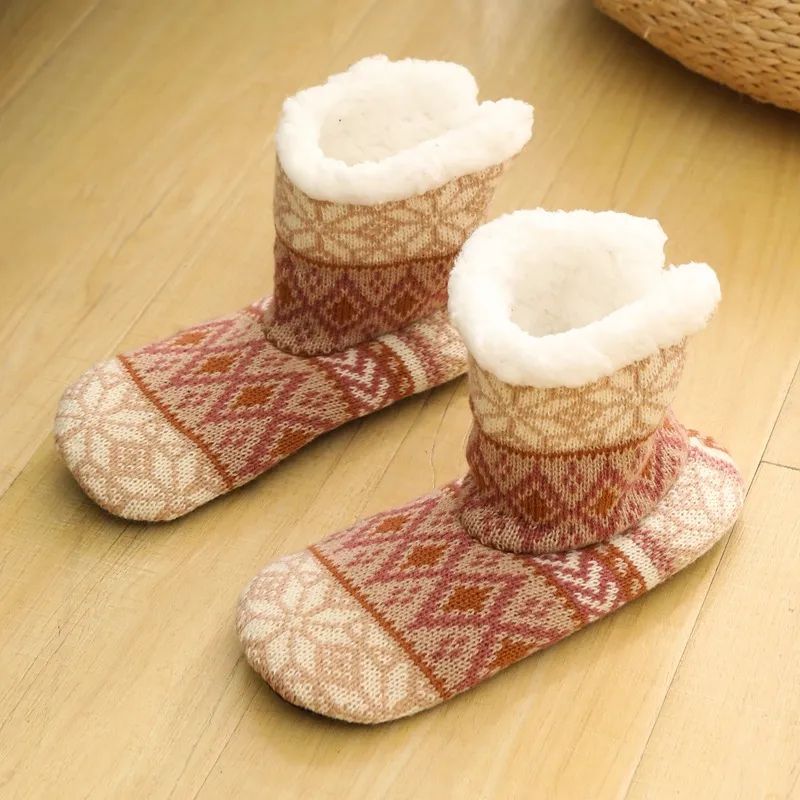 Xianghui Beautiful Crew Non Slip Winter Thick Home Women Floor Warm Socks
