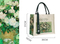 Xianghui Oil Painting Handheld Canvas Bag Large Capacity White Rose Handbag
