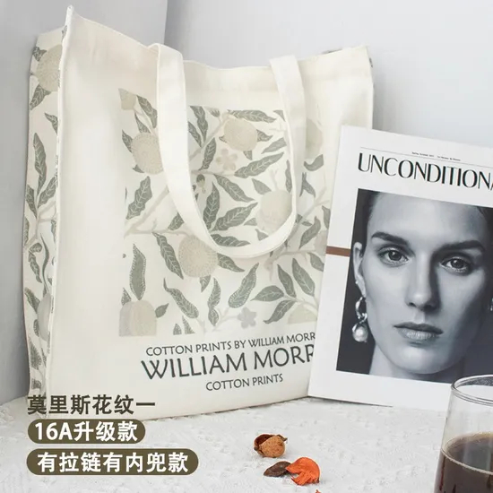 Xianghui Large Capacity Zipper Canvas Bag Women's Foldable Fashiontote Bag