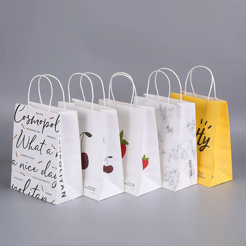 Xianghui Colored Kraft Paper Bag Take-out Gift Shopping Packaging Bag