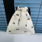 Xianghui Simple Bow Print Lipstick Storage Bag Drawstring Pouch Cute Student Portable Travel Digital Sundries Storage Bag