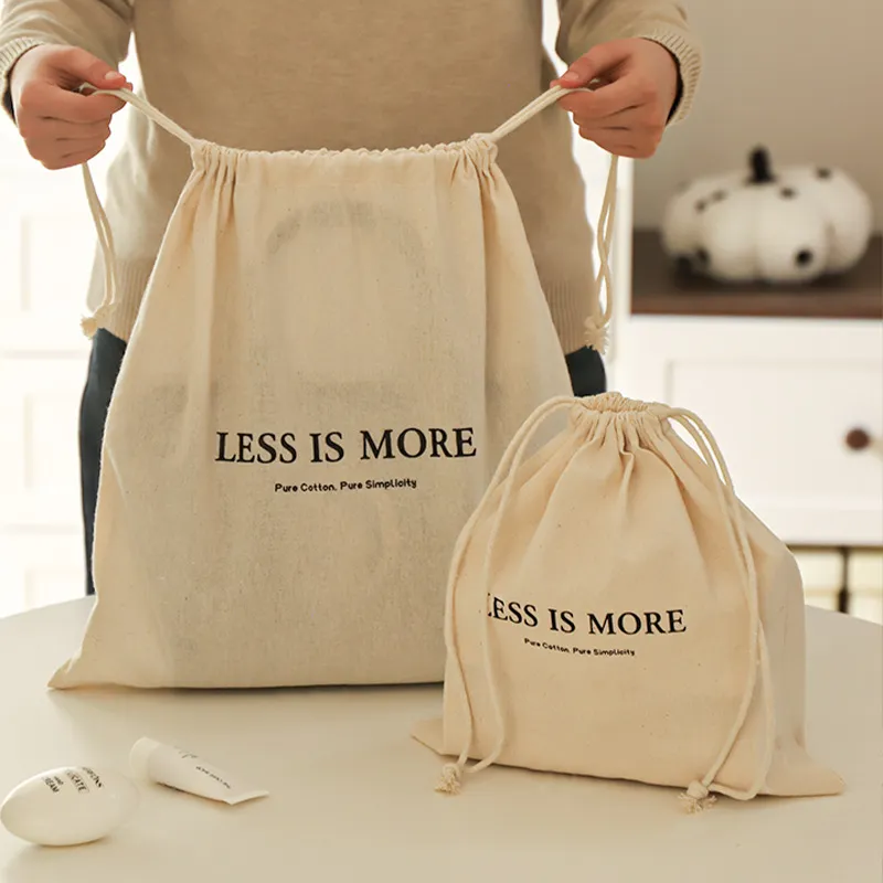 Xianghui Pure Cotton Drawstring Travel Bag Luggage Multi Function Packing Cube Household Bag Dustproof Bag Sundries Storage Bag