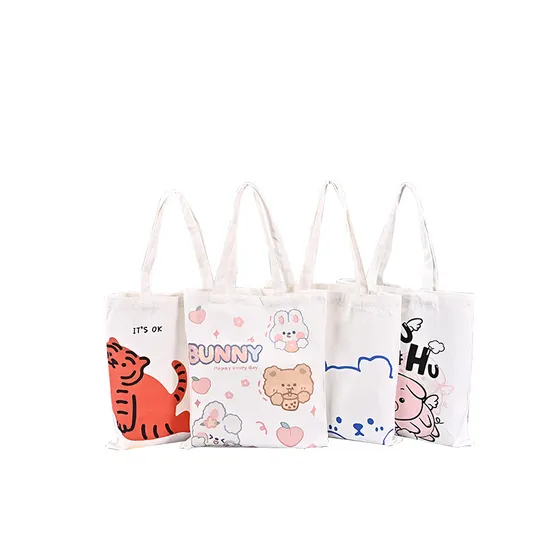 Natural Cotton Handbag Heavy Duty Canvas Tote Women Shopping Bag