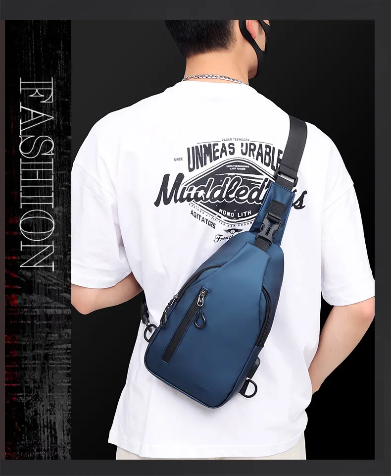 Wholesale Outdoor Large-Capacity Men's Chest Bag Fashion Simple Leisure Trend Shoulder Messenger Bag