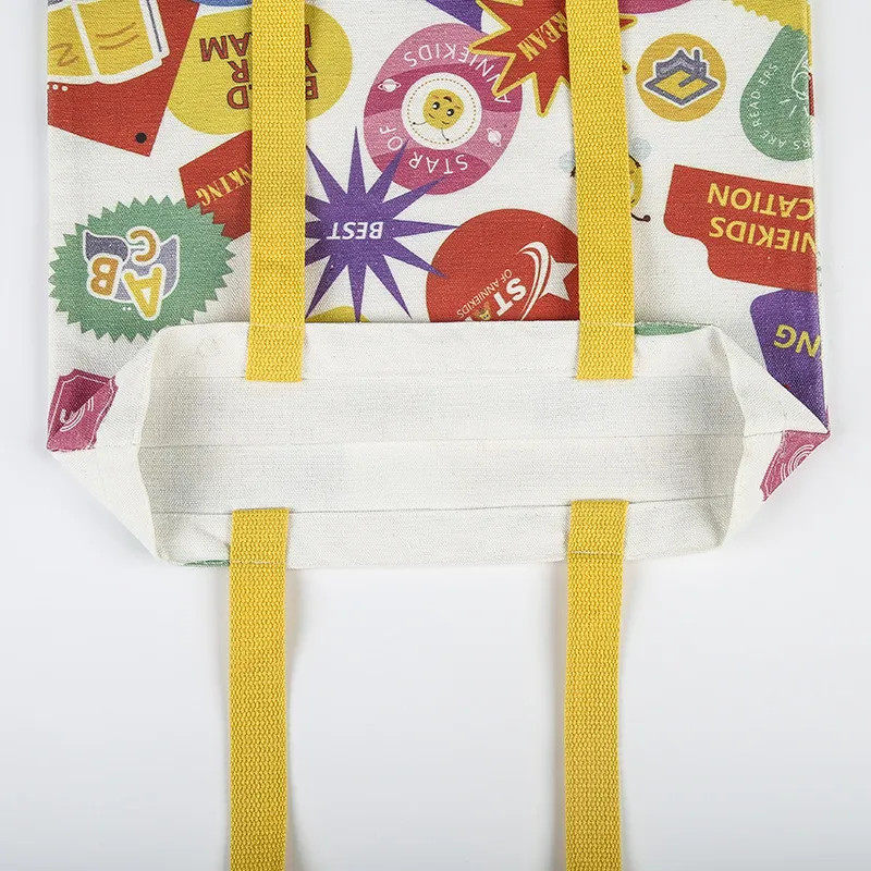 Custom Logo Printed Large Plain Reusable Organic Shopping Tote Bag Cotton Canvas Bag