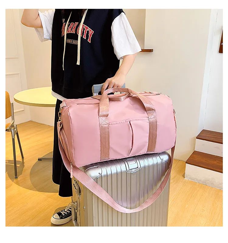 Xianghui Short Trip Travel Bag Women Lightweight Separate Shoe Compartment Storage Bag Multi Function Sports Bag Gym Bag Wet Dry Separate Waterproof