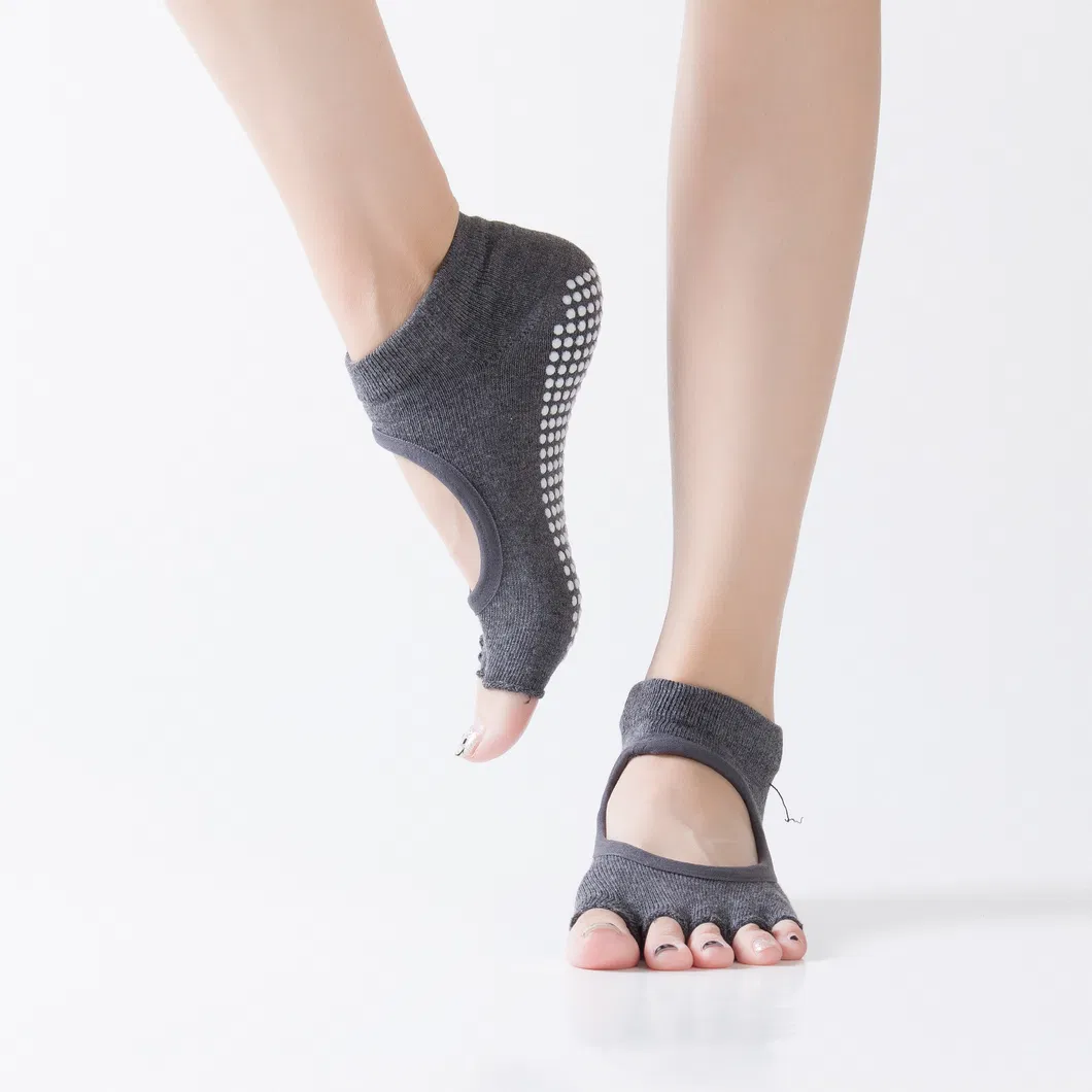 Xianghui New Style Cotton Antislip Pilates Sport Women Finger Five-Toe Yoga Socks