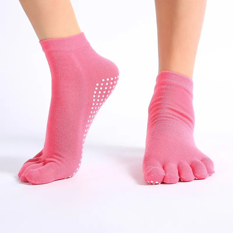 Xianghui Cotton Wholesale Grip Colorful Sport Toe Yoga Sock for Women