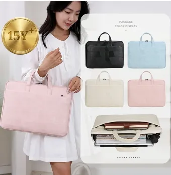 Xianghui Waterproof Women's PU Briefcase Simple Solid Color Laptop Inner Bag