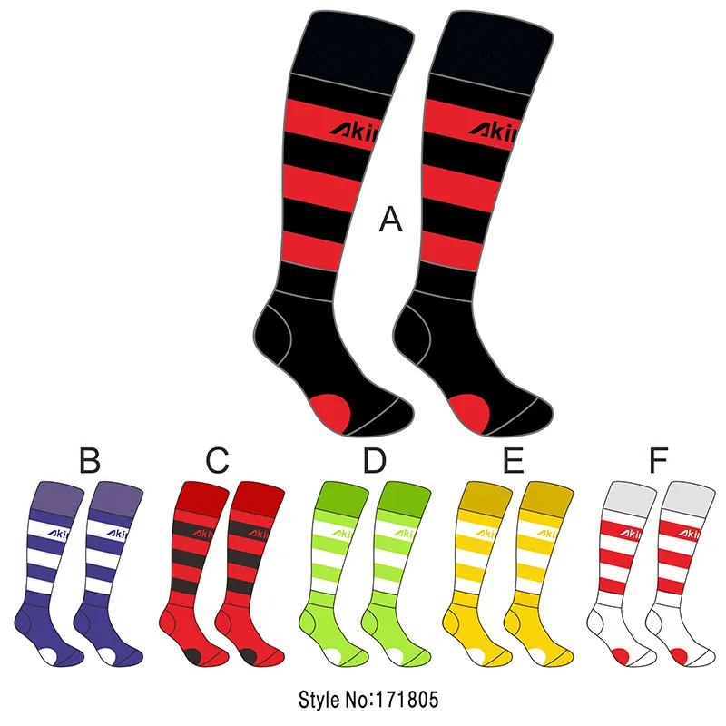 Xianghui Custom Long Soccer Socks Jacquard Knitted Rugby Socks